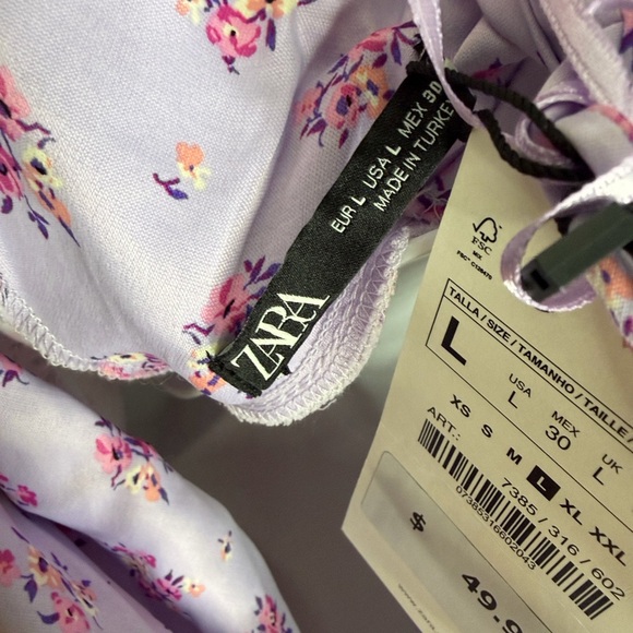 Zara Lavender Floral Slip Maxi Dress Size L - Picture 2 of 8